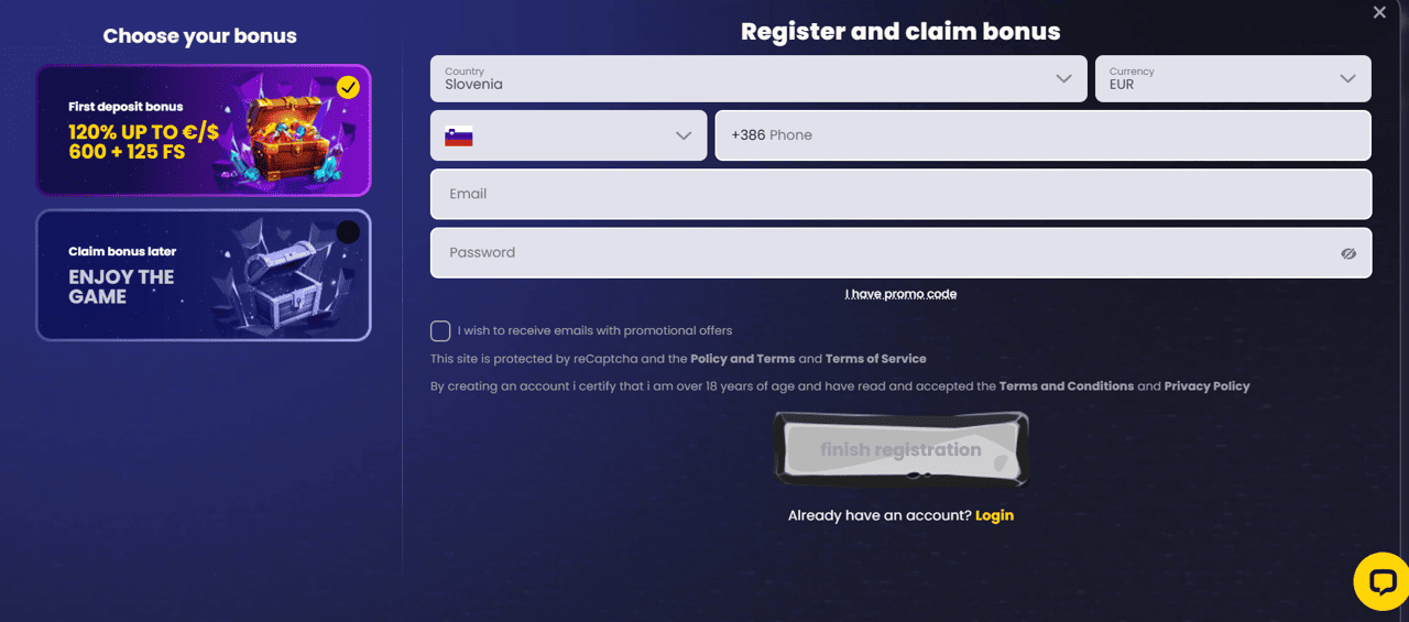 Kako se registrirati pri SlotsGem v Sloveniji